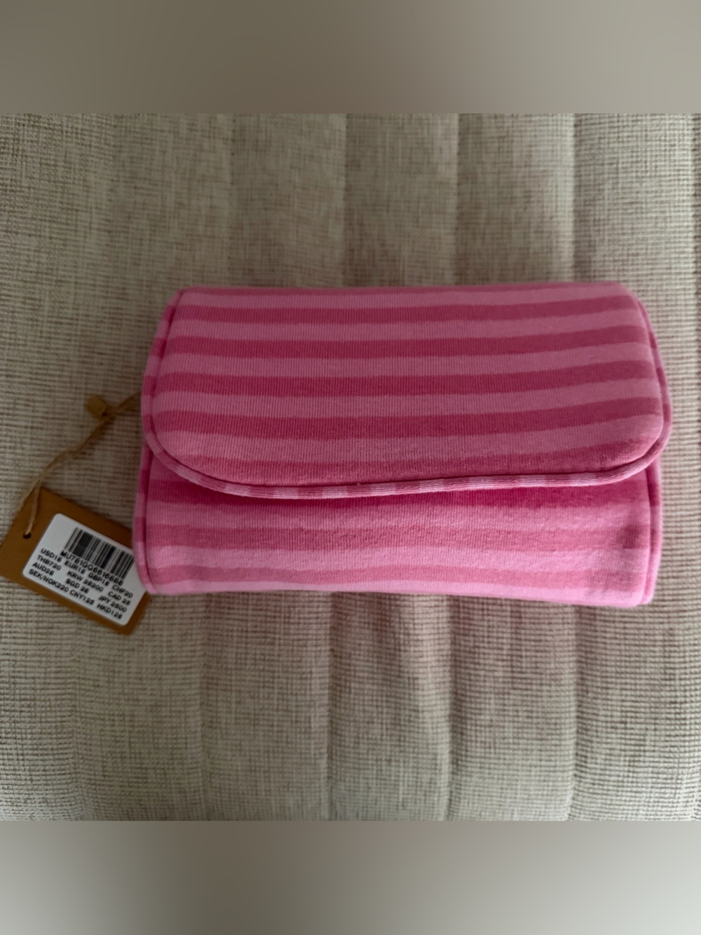 Brandy Melville Pink Striped Makeup Bag